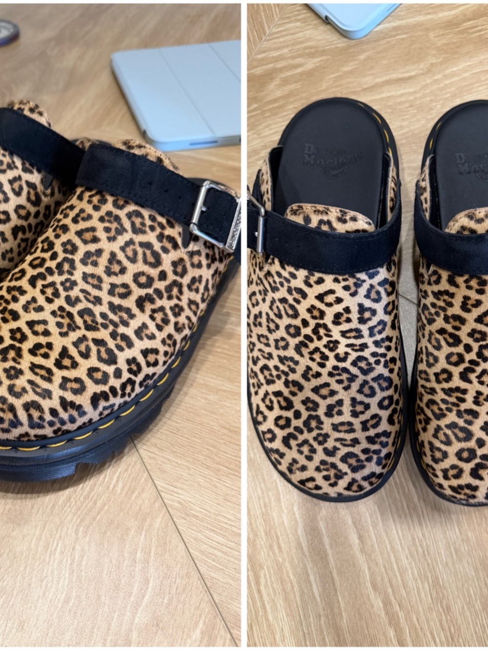 Dr. Martens Hair-On Leopard Zebzag Mules
